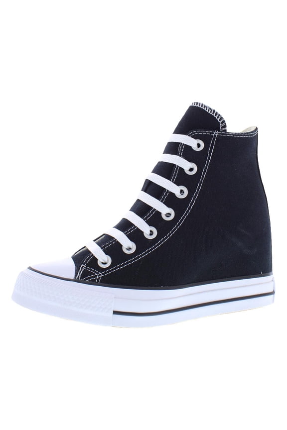 Chuck Taylor All Star Wedge High Womens Shoes Size 9.5, Color: Black/Red/Navy