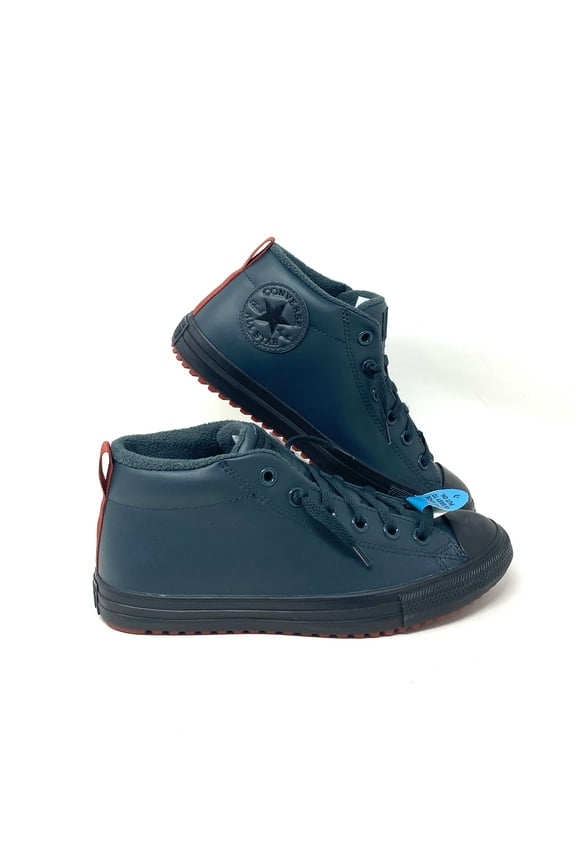 Chuck Taylor Street Mid Top Green Women's Kids Leather Sneakers