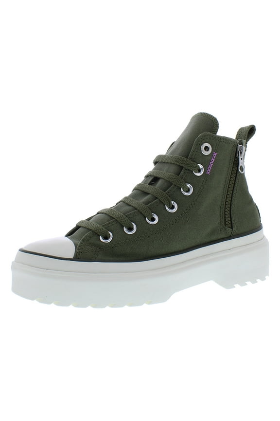 Chuck Tayor All Star Lugged Lift Hi PS Girls Shoes Size 6, Color: Utility/Egret/Grape Fizz