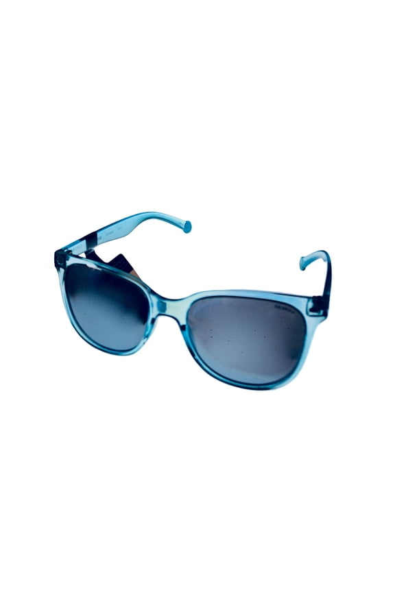 Crystal Blue Mens Sunglass Soft Square Plastic, Polarized Lens H053