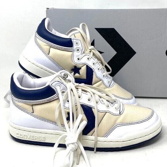 Converse Fastbreak Pro Sneakers Leather Mid Top Egret Navy Canvas A01703C Walmart Business Supplies