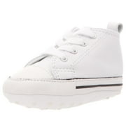 converse kids first star leather high top shoe, white, 4 m us toddler