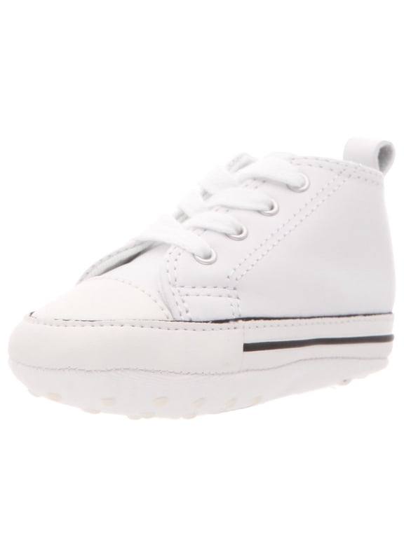kid's first star leather high top shoe, white, 4 m us toddler