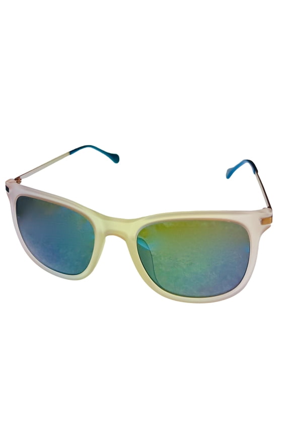 Frosted Clear Mens Sunglass Square Plastic, Flash Lens SCO 021 53881B