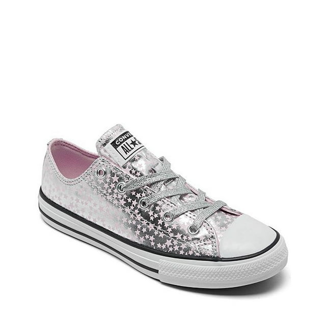 Converse Girls' Chuck Taylor All Star Low Top Girls/Child Shoe Size Little Kid 13.5  Casual 669705F Pink Glaze/Silver