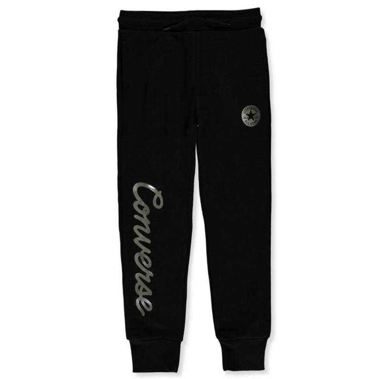 Converse Girls' Metallic Joggers - black, 10 - 12 (Big Girls)