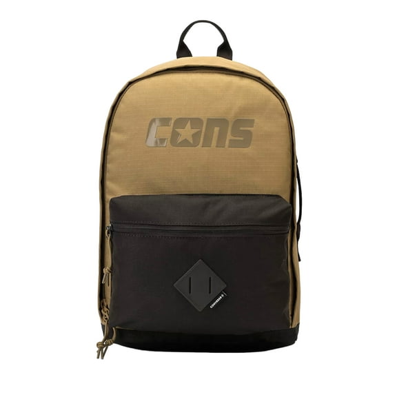 Converse Go 2 Brown Cream Backpack Laptop Bag Logo Zip One 10023806-A03