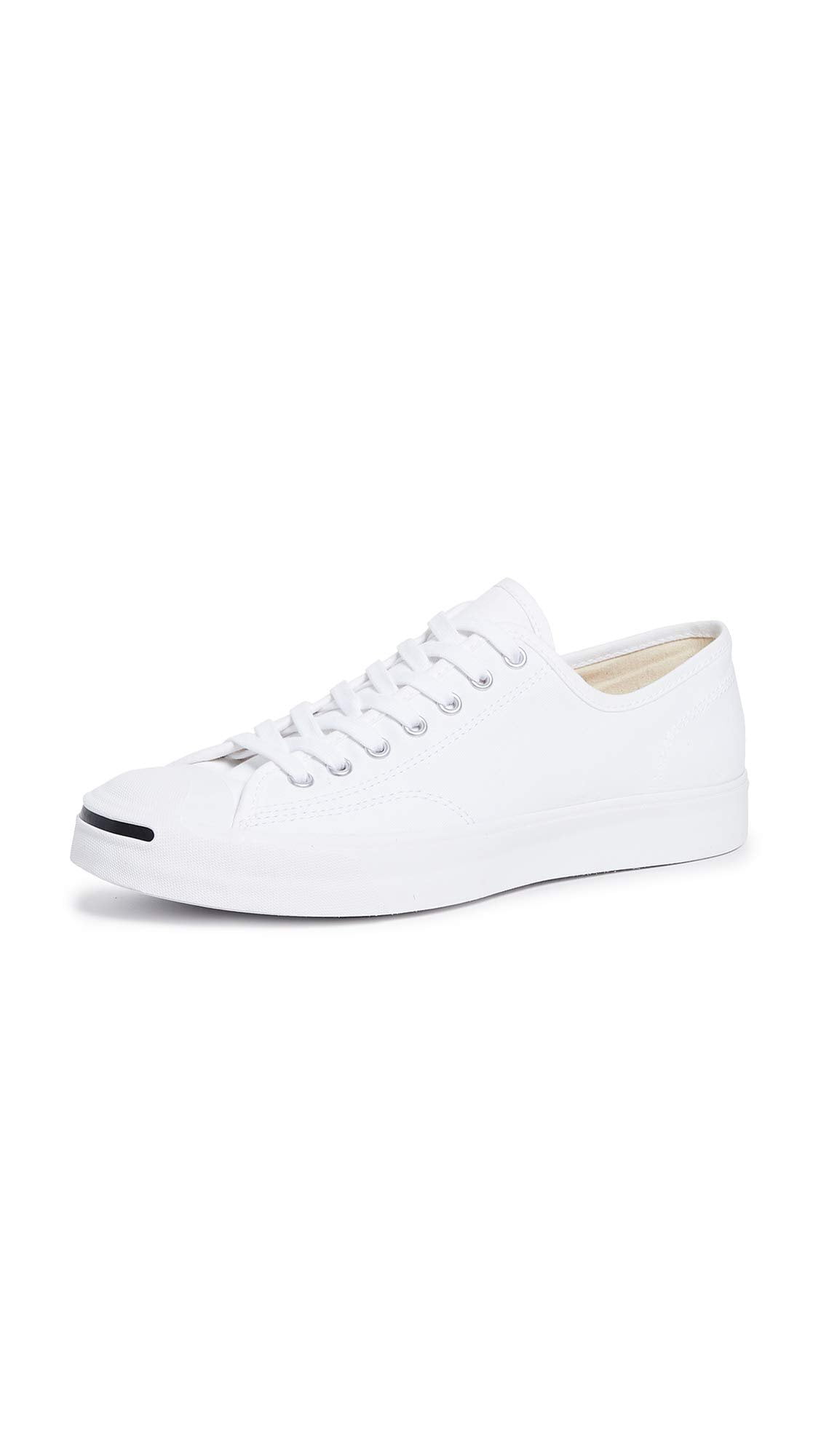 Converse Jack Purcell Canvas Sneakers, White/White/Black