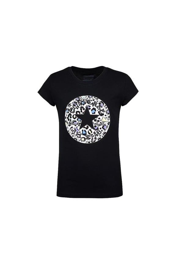 Leopard Logo GS Girls Active Shirts & Tees Size M, Color: Black/Leopard