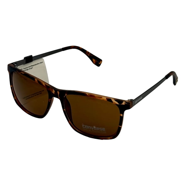 Converse Matte Tortoise Mens Sunglass Rectangle Plastic Light Brown Lens H115