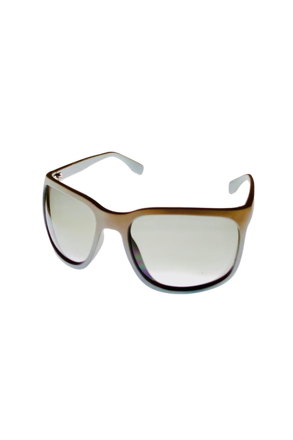 Matte White Mens Sunglass Rectangle Wrap Plastic, Gradient Lens H118