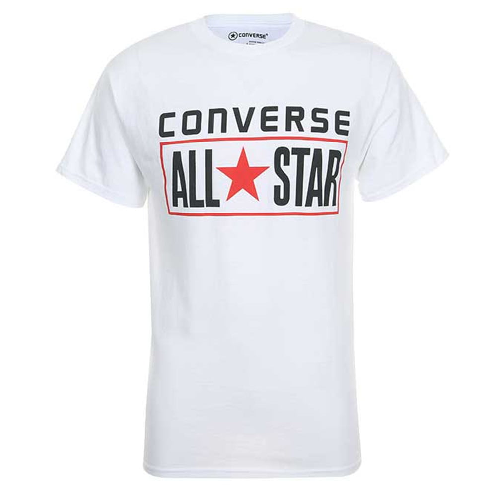 Converse Men' Short Sleeve All Star printed Cotton T Shirt Grey M