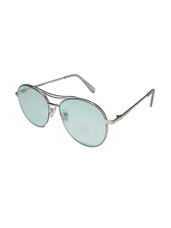 Men Silver Metal Fashion Round Aviator Sunglass Blue Gradient Len H100