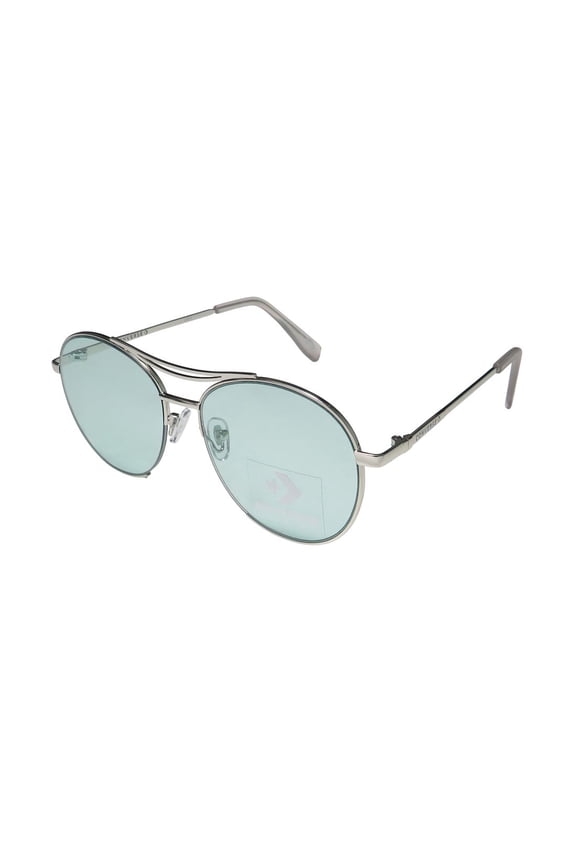 Men Silver Metal Fashion Round Aviator Sunglass Blue Gradient Len H100