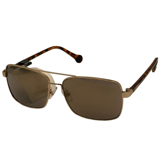 Converse Men Sunglass Gold Rectangle Fashion Metal, Brown Flash Lens H052