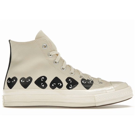 Converse Men's Chuck Taylor All Star 70 Hi Comme des Garcons PLAY Multi-Heart Milk Shoes, from StockX