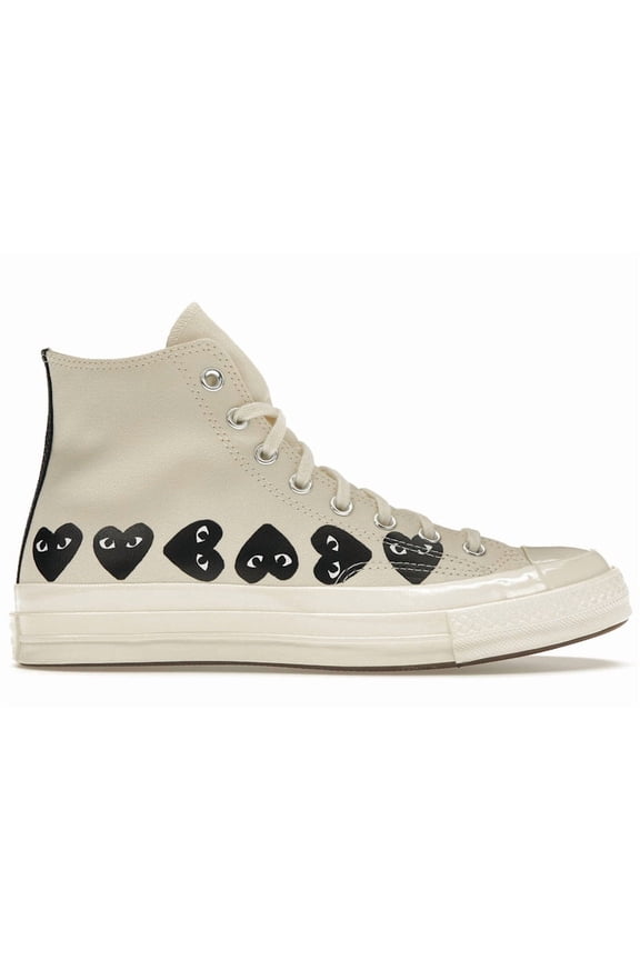 Men's Chuck Taylor All Star 70 Hi Comme des Garcons PLAY Multi-Heart Milk Shoes, from StockX