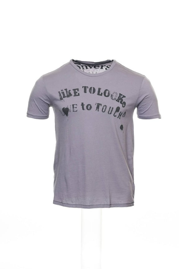 Men's Graphic T-Shirt Tee Shirt (Small, Lavender gray with black)