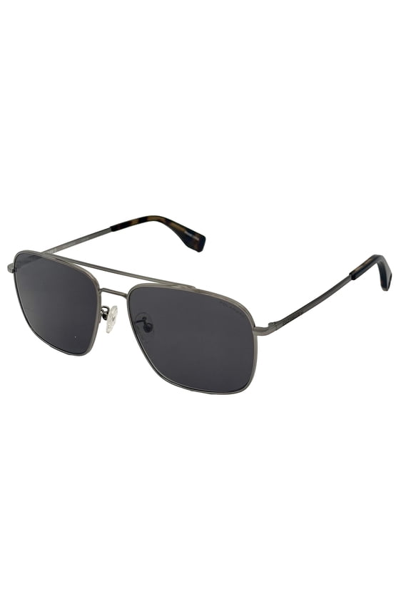Mens Rectangle Silver Aviator Sunglass Smoke Polarized Lens SCO 190