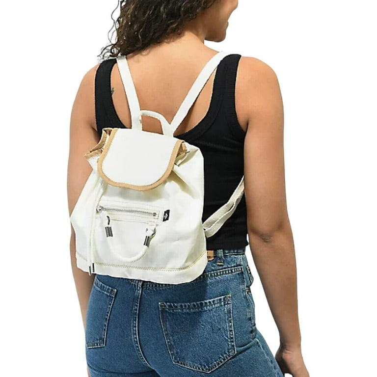 converse backpack mini Converse Mini Rucksack Cream Bag Pocket Button One 10023000-A01
