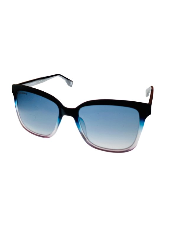 Navy Mens Sunglass Square Plastic, Smoke Gradient Lens SCO 054 0D36