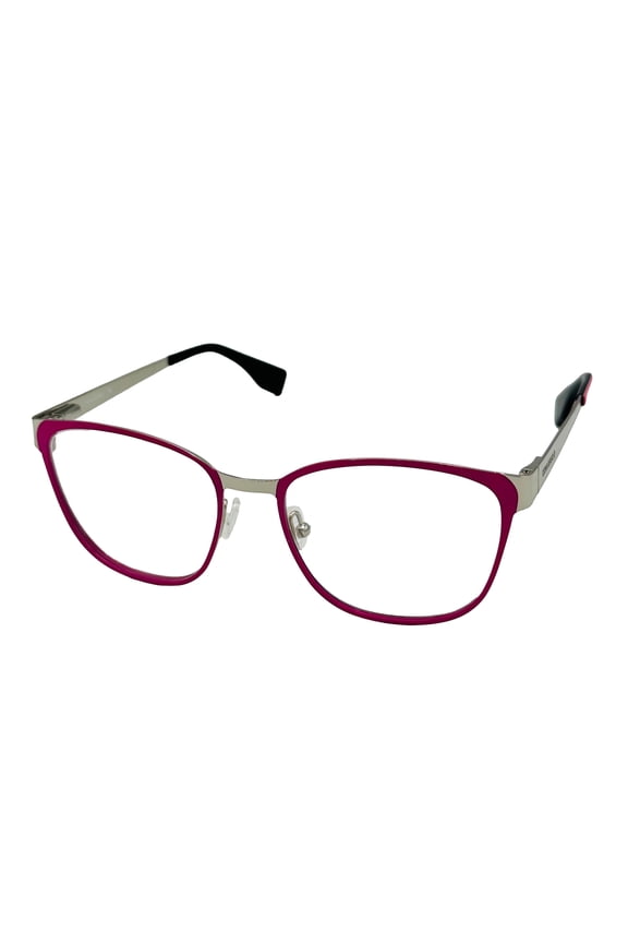 Ophthalmic Womens Square Pink Silver Metal Eyewear Frame A221. 52mm