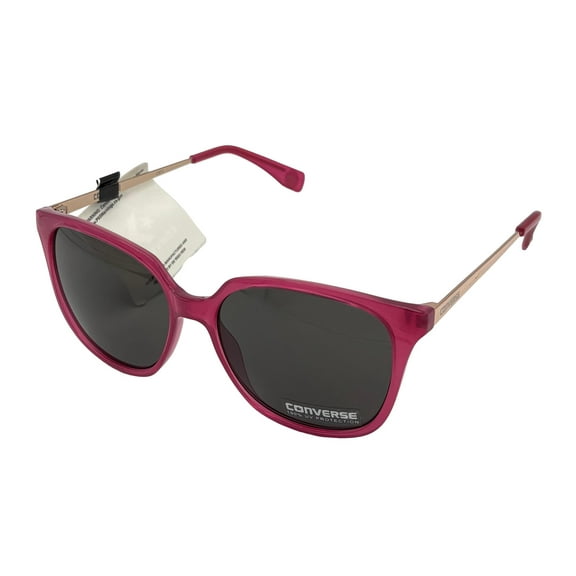 Converse Pink Pink Womens Sunglass Soft Square Plastic, Smoke Lens H113