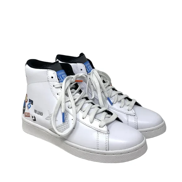 Pro Leather High White Multi Skate Shoes Kids Sneakers 272446C