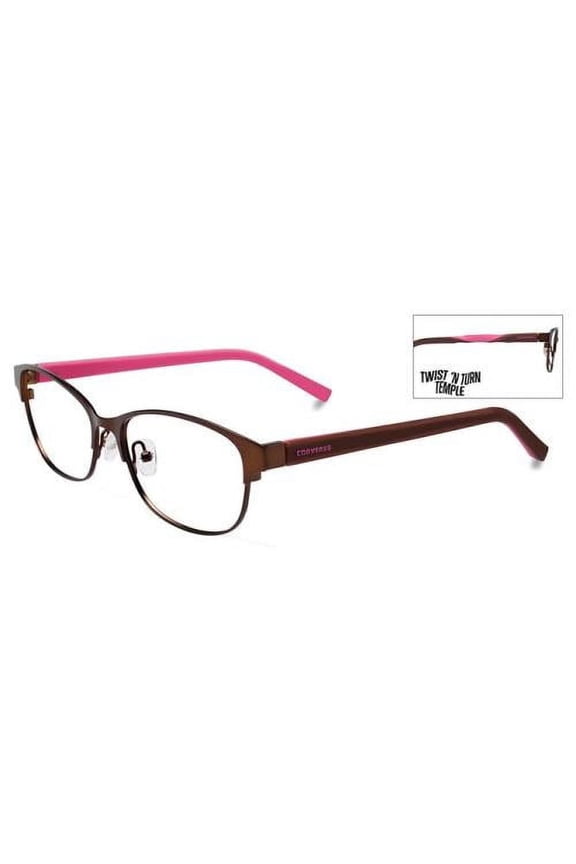 Q044 Brown Oval Women's Metal Eyeglasses