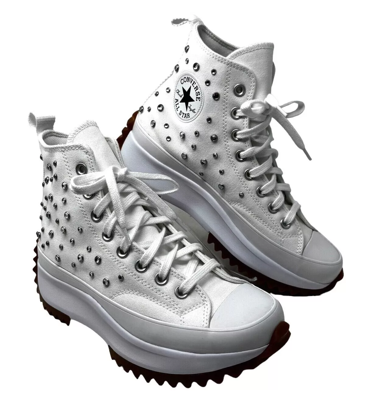 Converse Run Star Hike Platform Gems Shoes Skate White Converse Run Star Hike Platform Gems Shoes Skate White