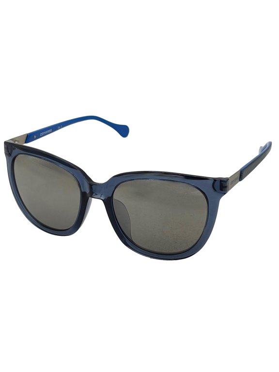 Shiny Blue Mens Sunglass Square Plastic, Mirror Lens SCO 013K V06X