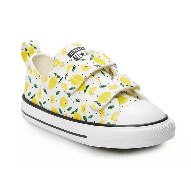 Converse Summer Fruits Easy On Chuck Taylor All Star White Size 2 Toddler Shoes