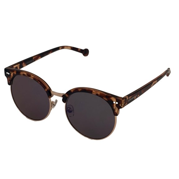 Converse Tortoise Mens Sunglass Soft Round Plastic, Blue Mirror Lens H083