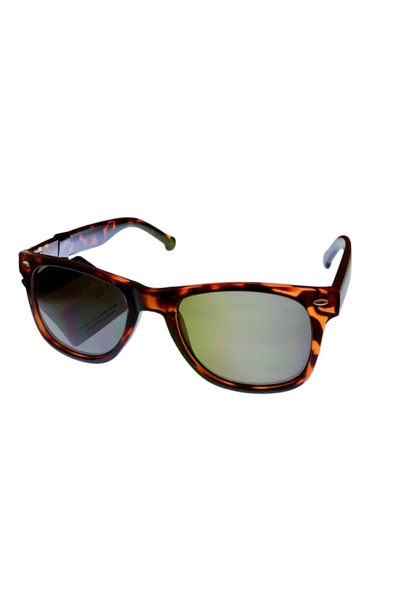 Tortoise Mens Sunglass Square Plastic, Smoke Lens H060