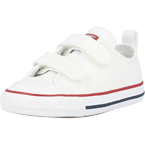Converse Unisex-Child Chuck Taylor All Star 2V Leather Low Top Sneaker, White, 8 M US Toddler