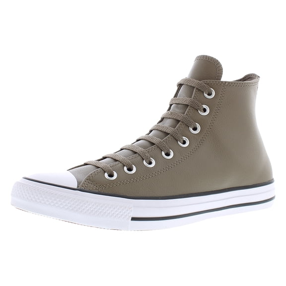 Converse Unisex Chuck Taylor All Star Leather High Top Sneaker, Classic Taupe/Dark Matter, 12 US Men