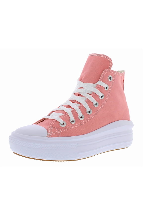 Chuck Taylor All Star Move High Womens Shoes Size 10, Color: Lawn Flamingo/White/White