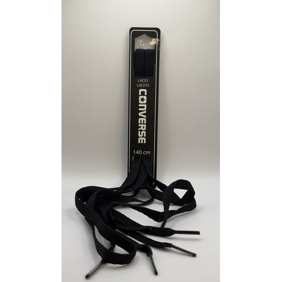 Converse Unisex Replacement Cord Shoe Laces Flat Style Shoelaces (Black, 54)