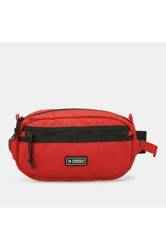 Unisex Sling Pack Red Black Zip Pockets