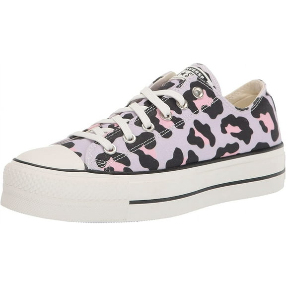 Converse Women Lift Platform Chuck Taylor All Star Low Sneaker Leopard Print 6.5