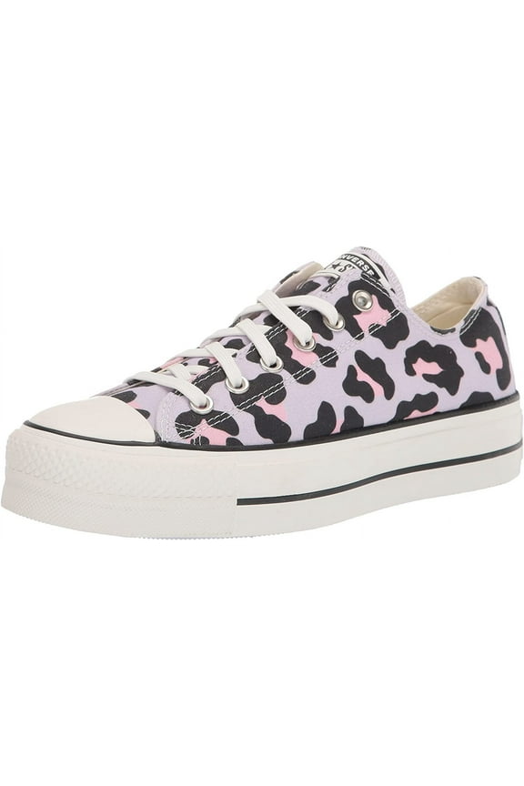 Women Lift Platform Chuck Taylor All Star Low Sneaker Leopard Print 6.5