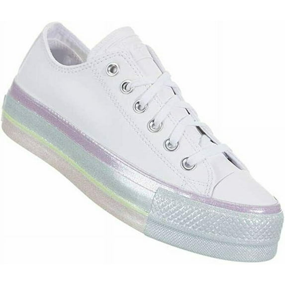 Converse Women's CTAS Lift OX sneaker Size 9M (566156C) White/Pink/Purple
