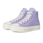 Converse Womens Chuck Taylor All Star High-Top Platform Sneaker, Violet Heat/Violet Heat/Egret, 10