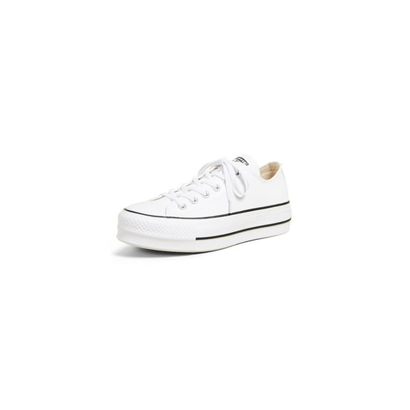 Converse Women's Chuck Taylor All Star Lift Clean Sneaker, White/Black/White, 6
