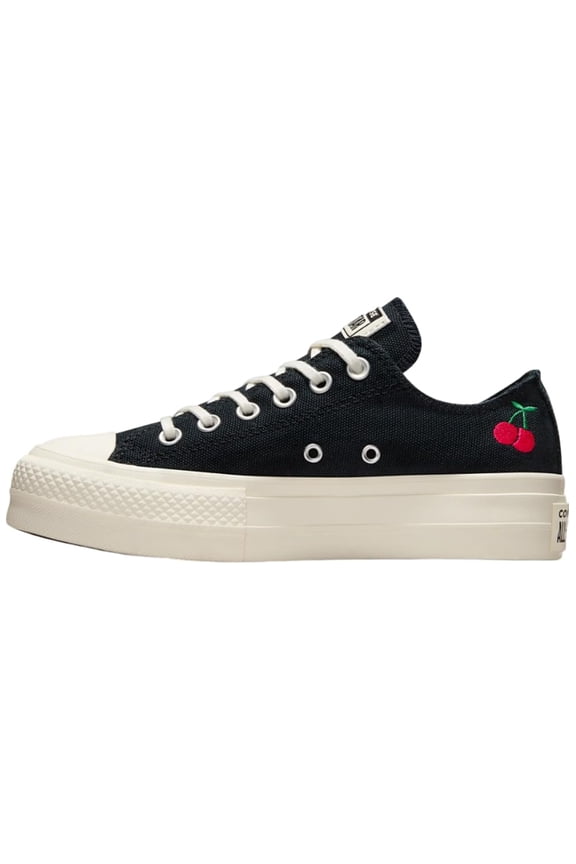 Women's Chuck Taylor All Star Lift Platform Ox, Cherries Black/Egret/Red, Size 7.5