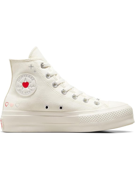 Platform Trainers Y2k Hearts Women's Shoes,Egret/Feverdream/Egret 5.5
