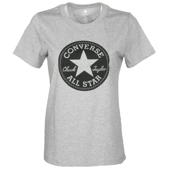Converse Women's Chuck Taylor Patch Crew Tee (X-Small, Heather Grey)