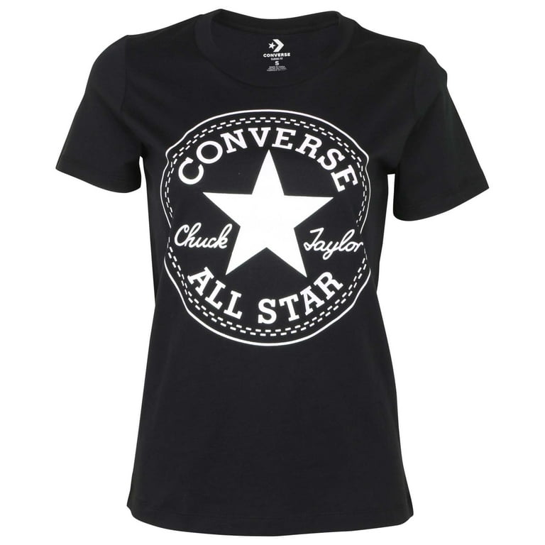 Core Small) Converse Glitter Chuck Taylor T-Shirt Patch (Black, Women\'s