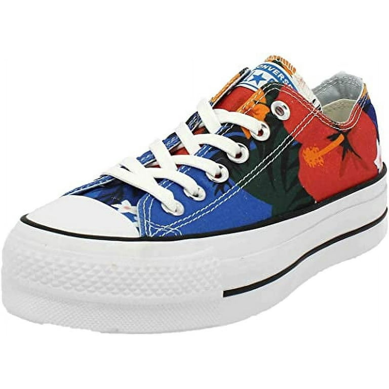 Converse Women s Lift Chuck Taylor All Star Platform Low Top Canvas Sneakers Blue Floral 9.5 Walmart