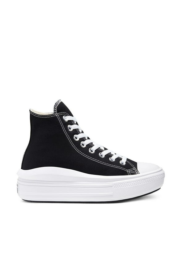 Chuck Taylor All Star Move Women's Laceup Canvas Platform Sneakers (Black White, US 10)